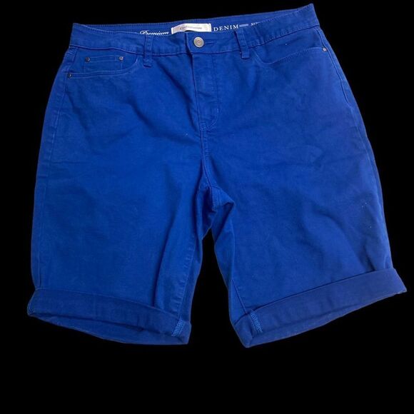 CROFT & BARROW Premium Denim‎ Blue Woman’s Bermuda Shorts Size 14 - Picture 8 of 9